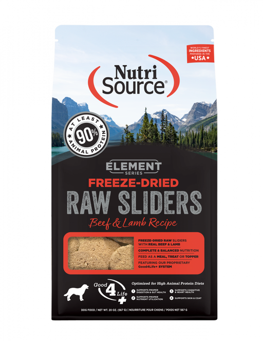 NutriSource Element Series Freeze Dried Raw Slider Beef and Lamb Recipe