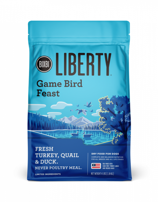 Bixbi Liberty Gamebird Feast (Turkey, Quail, Duck) Kibble Dog Food