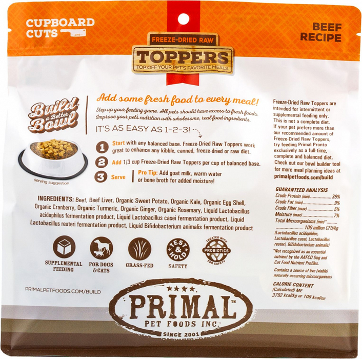 Primal Beef Cupboard Cuts Dog & Cat Topper