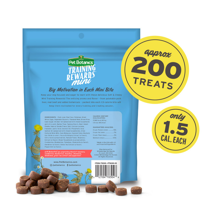 Pet Botanics Training Rewards Mini Soft & Chewy Beef Dog Treats