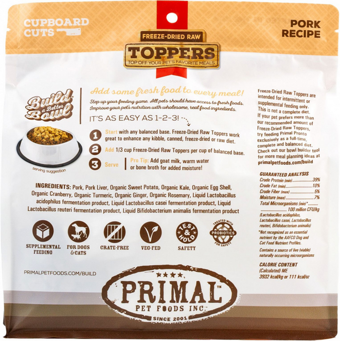 Primal Pork Cupboard Cuts Dog & Cat Topper