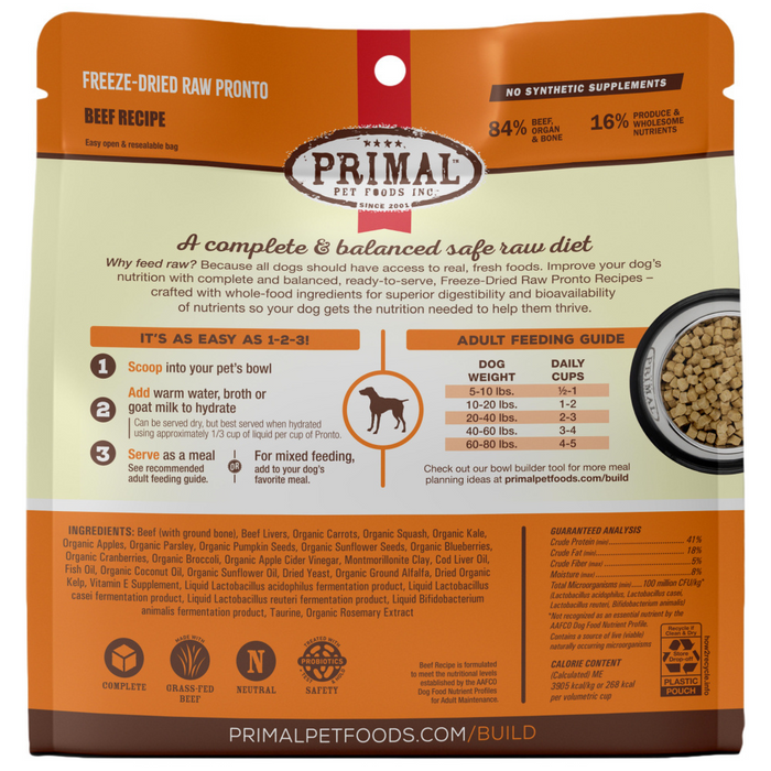 Primal Canine Beef Formula Freeze-Dried Pronto