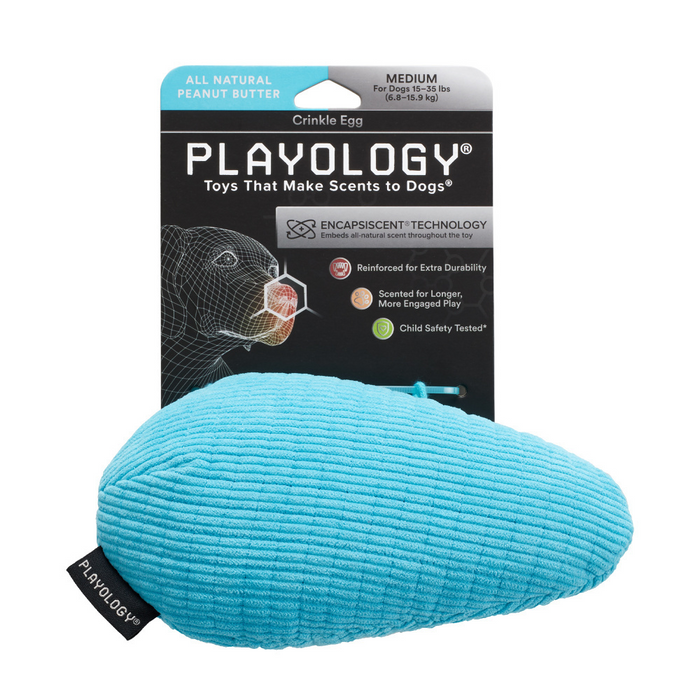 Playology Plush Egg Peanut Butter Scented Dog Toy