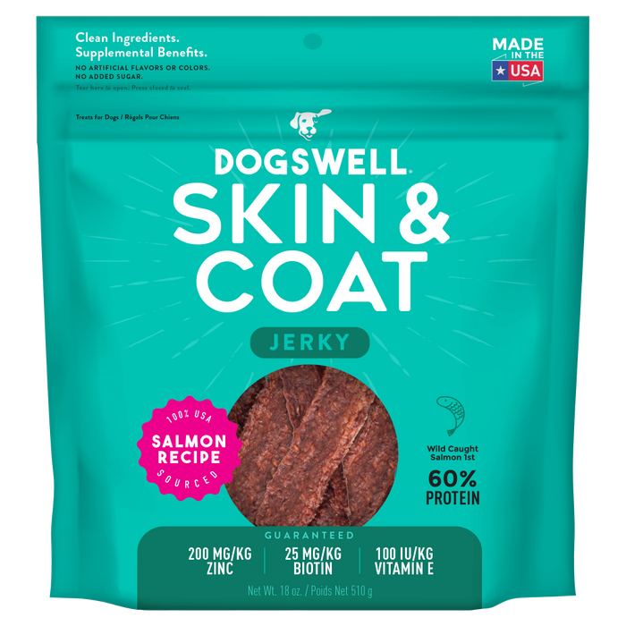 Dogswell Skin & Coat Jerky Salmon Dog Treats