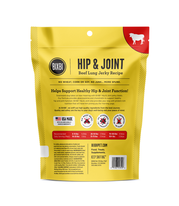 Bixbi Hip and Joint Beef Lung Jerky Dog Treats