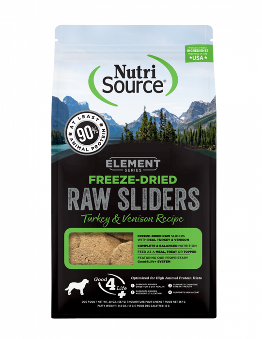 NutriSource Element Series Freeze Dried Raw Slider Turkey and Venison