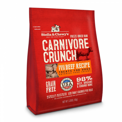 Stella & Chewy's Carnivore Crunch Grain Free Beef Recipe Freeze Dried Raw Dog Treats