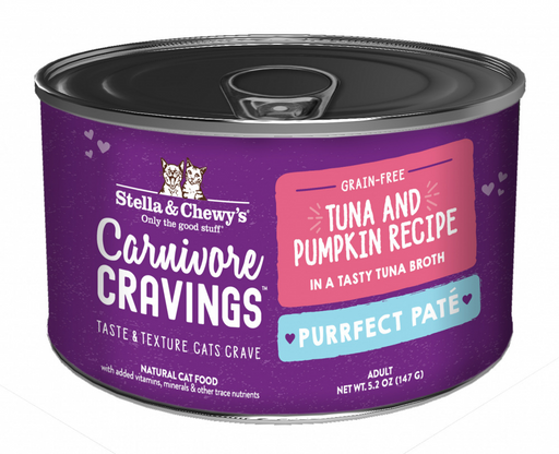 Stella & Chewy's Carnivore Cravings Purrfect Pate Tuna & Pumpkin Pate Recipe in Broth Wet Cat Food