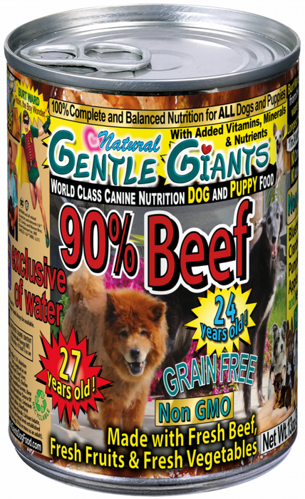 Gentle Giants Non-GMO Grain Free Beef Dog & Puppy Can Food