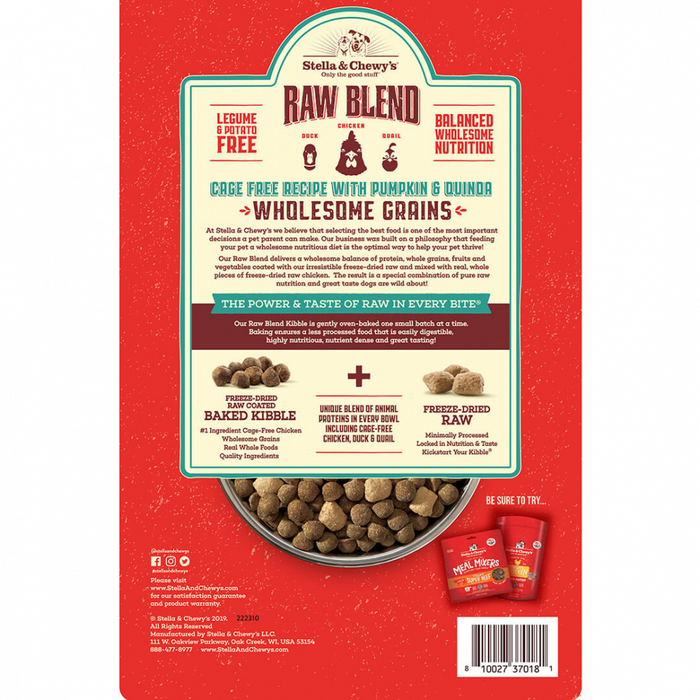 Stella & Chewy's Raw Blend Kibble With Wholesome Grains Cage Free Recipe Dry Dog Food