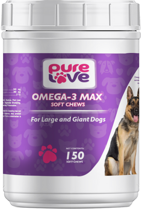 Pure Love EZ-Chew Omega-3 Fatty Acid Soft Chews for Large and Giant Dogs