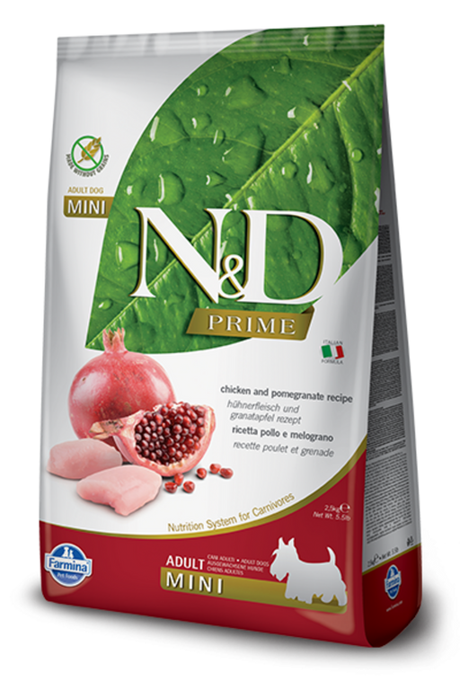 Farmina Prime N&D Natural & Delicious Grain Free Mini Adult Chicken & Pomegranate Dry Dog Food