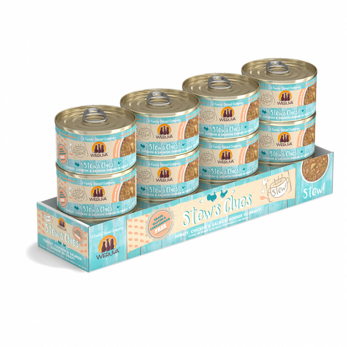 Weruva Classic Cat Stews! Stew's Clues with Turkey Chicken & Salmon in Gravy Canned Cat Food