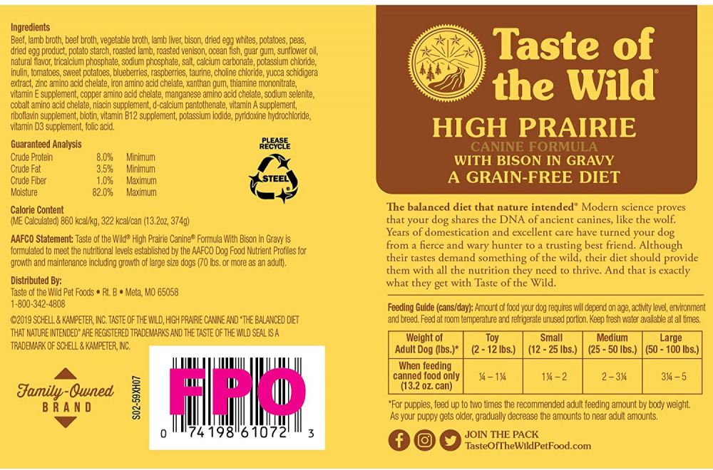 Taste Of The Wild High Prairie Canned Dog Food