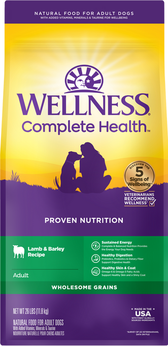 Wellness Complete Health Natural Lamb & Barley Recipe Dry Dog Food