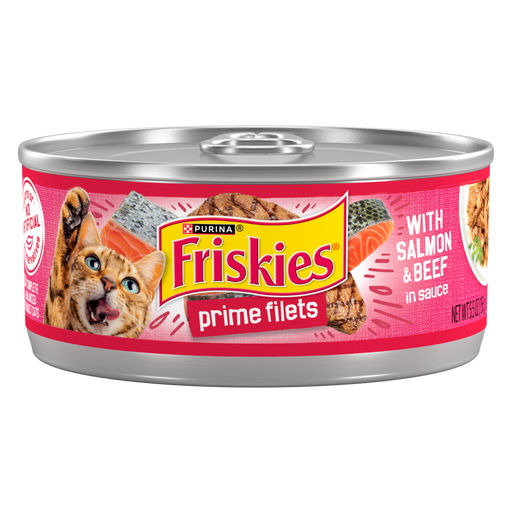 Friskies Prime Filets with Salmon & Beef in Sauce Canned Cat Food