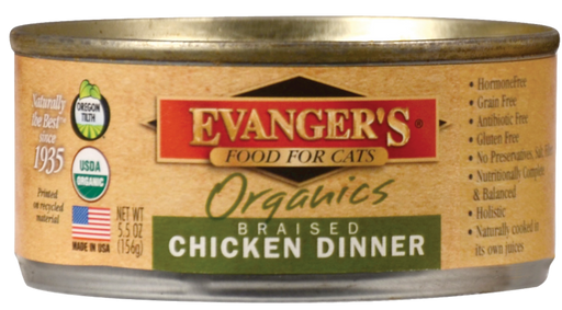 Evangers Organic Braised Chicken Canned Cat Food