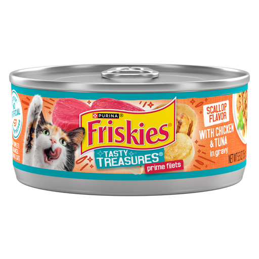 Friskies Tasty Treasures Gravy Chicken, Tuna & Scallop Wet Cat Food