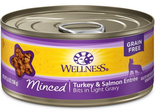 Wellness Grain Free Natural Minced Turkey and Salmon Entree Wet Canned Cat Food