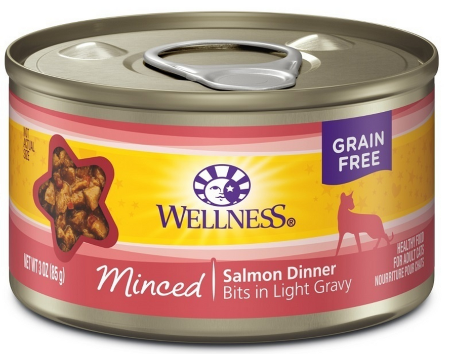 Wellness Grain Free Natural Minced Salmon Dinner Wet Canned Cat Food