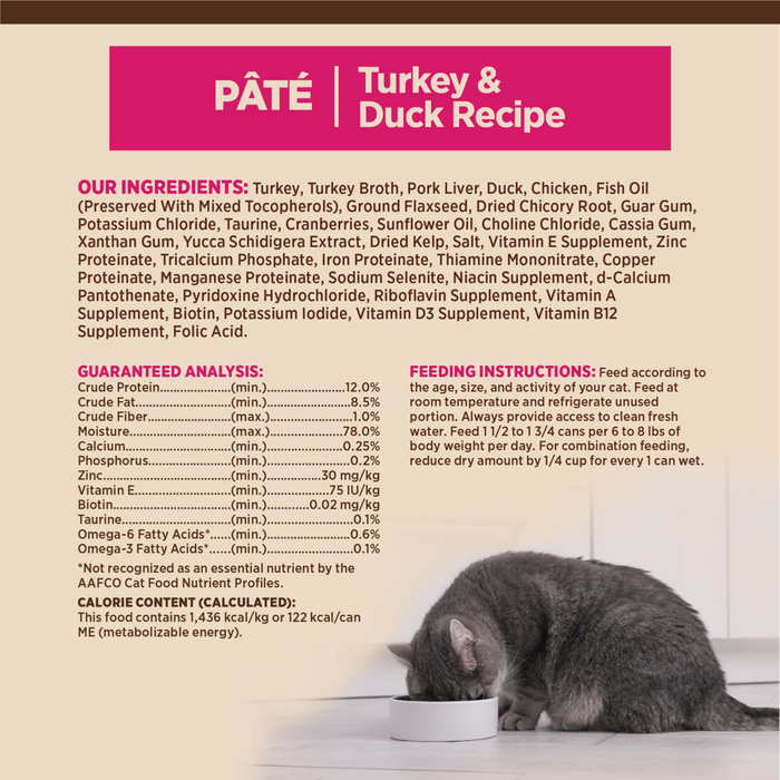 Wellness CORE Natural Grain Free Turkey and Duck Pate Wet Canned Cat Food