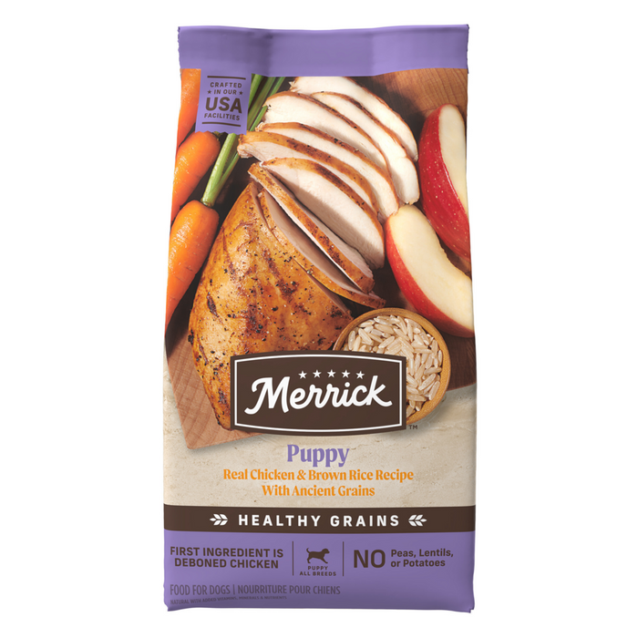 Merrick Healthy Grains Premium Dry Dog Food Wholesome And Natural Kibble For Healthy Digestion Puppy Recipe