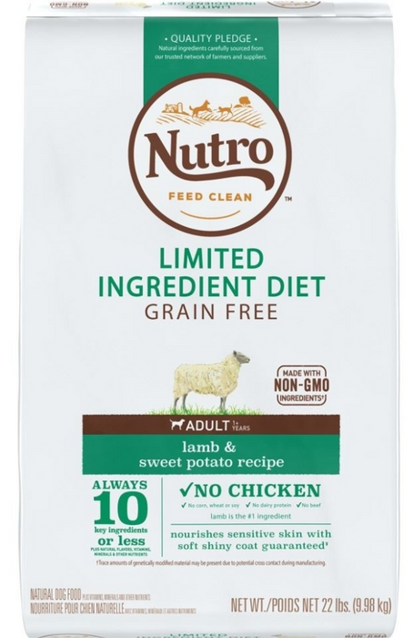 Nutro Limited Ingredient Diet Grain Free Adult Lamb and Sweet Potato Dry Dog Food