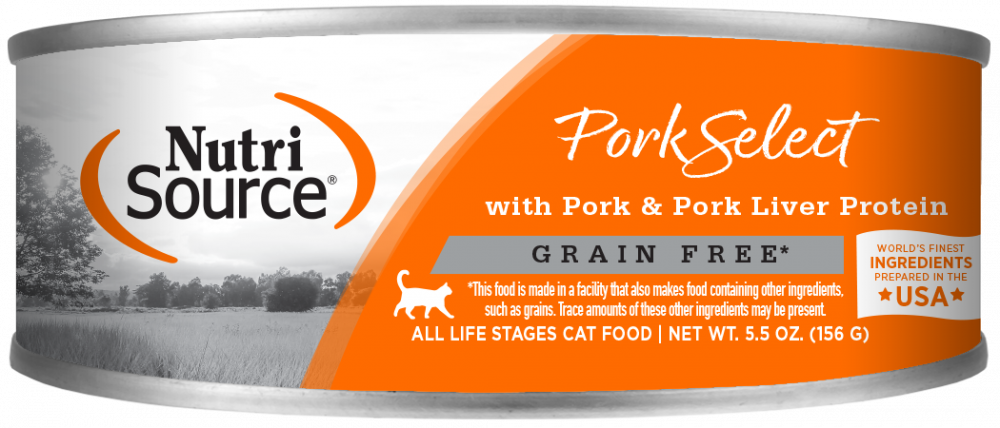 NutriSource Grain Free Pork & Pork Liver Select Canned Cat Food