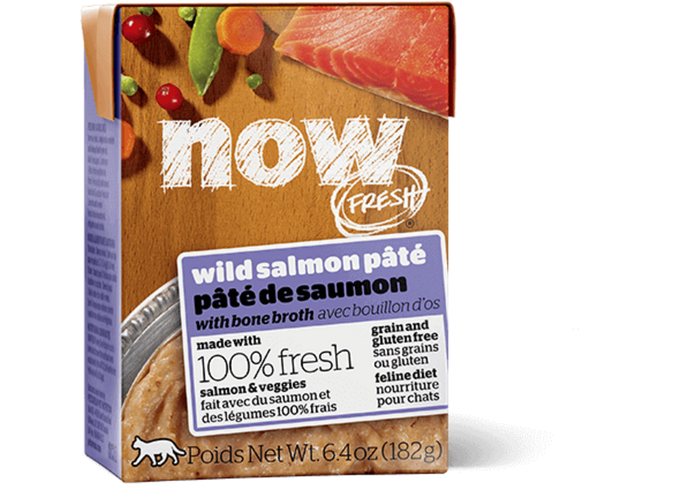 Petcurean Now! Fresh Grain Free Wild Salmon Pate with Bone Broth Wet Cat Food