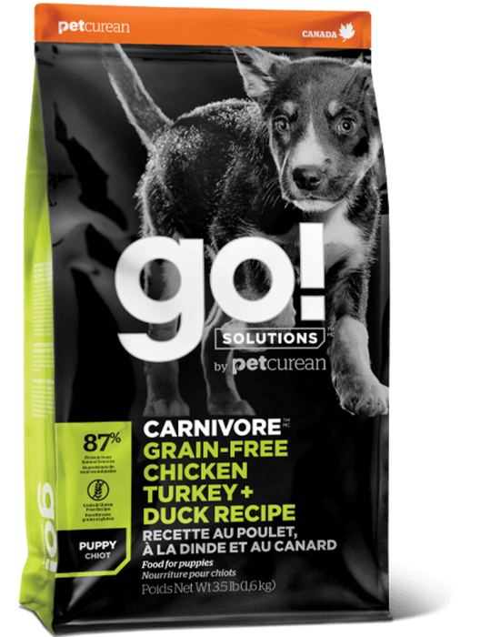 Petcurean GO! Solutions Carnivore Grain Free Chicken, Turkey, & Duck Recipe Puppy Dry Dog Food