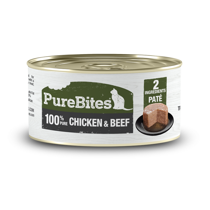 PureBites 100% Pure Chicken & Beef Pate Cat Treat