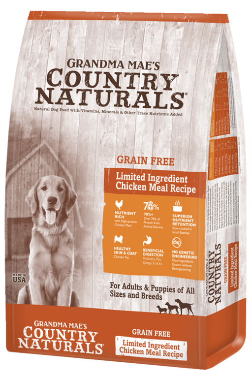 Grandma Mae's Country Naturals Grain Free Chicken Limited Ingredient Dry Food for Dogs