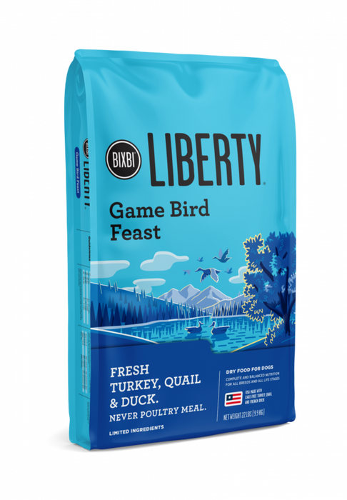Bixbi Liberty Gamebird Feast (Turkey, Quail, Duck) Kibble Dog Food