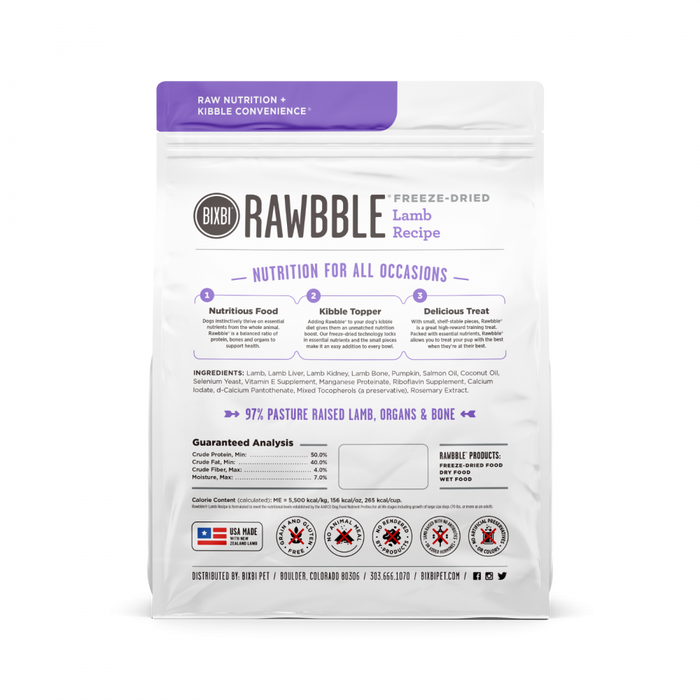 BIXBI Rawbble Freeze Dried  Lamb