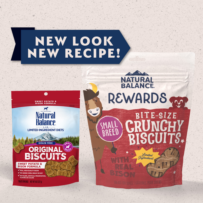 Natural Balance Rewards Crunchy Biscuits With Real Bison Small Breed  Dog Treats