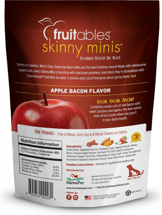 Fruitables Chewy Skinny Minis Apple Bacon Dog Treats