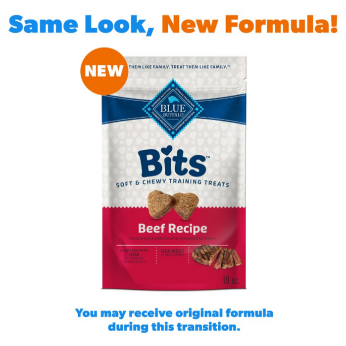 Blue Buffalo Bits Tender Beef Natural Soft Moist Training Dog Treats