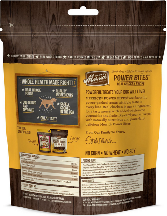 Merrick Power Bites Grain Free Chicken Recipe Dog Treats