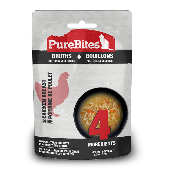 PureBites Broths Cat Treat Topper Chicken & Vegetables