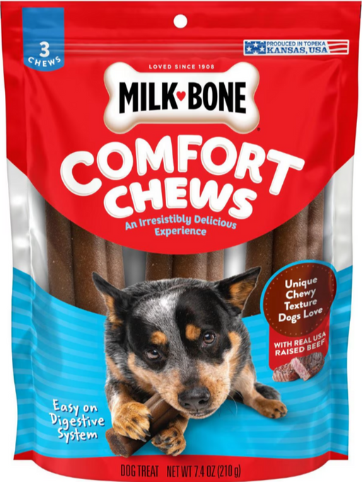 Milk-Bone Comfort Chews, Dog Treats with Unique Chewy Texture and Real Beef