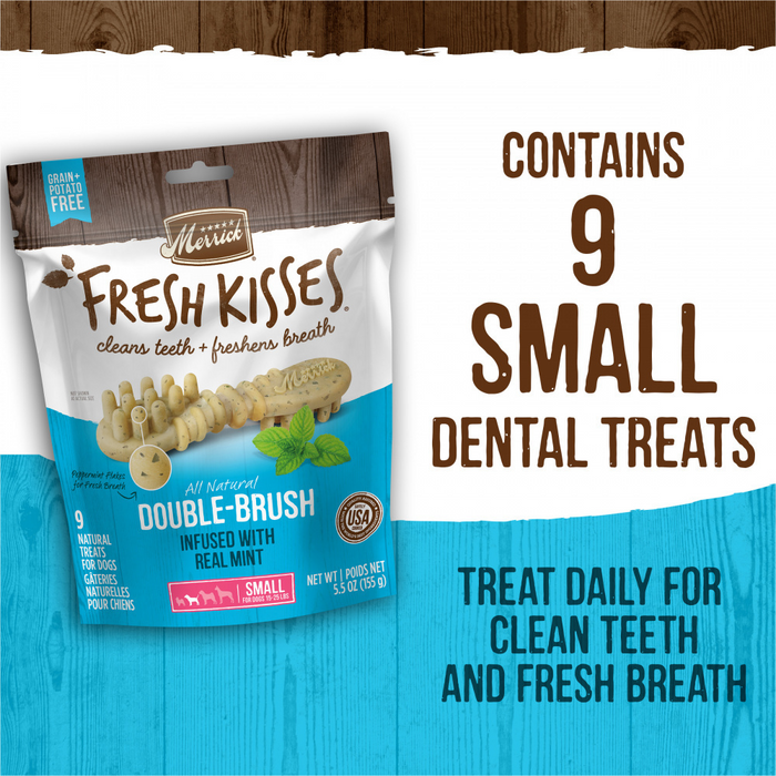 Merrick Fresh Kisses Dog Dental Treats With Mint Breath Strips Dog Treats for Small Breeds