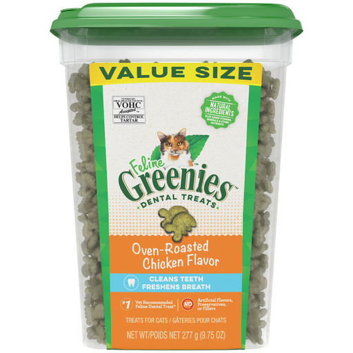 Feline Greenies Adult Dental Oven Roasted Chicken Flavor Cat Treats