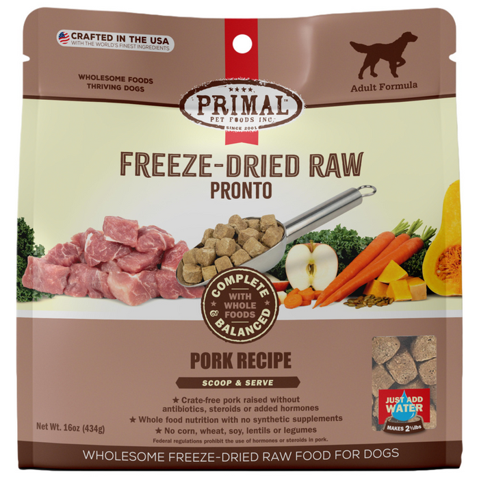 Primal Canine Pork Formula Freeze-Dried Pronto