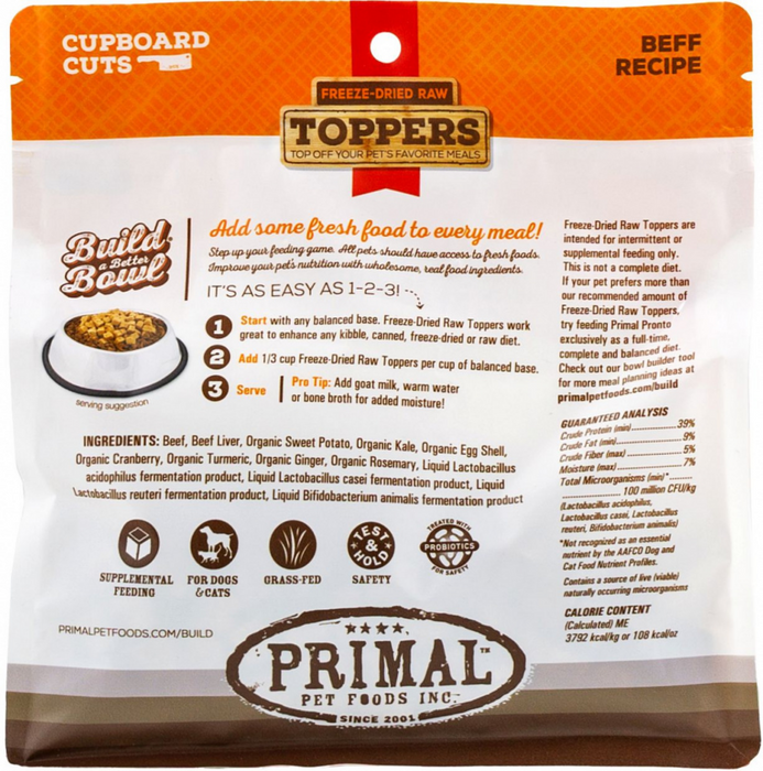 Primal Beef Cupboard Cuts Dog & Cat Topper