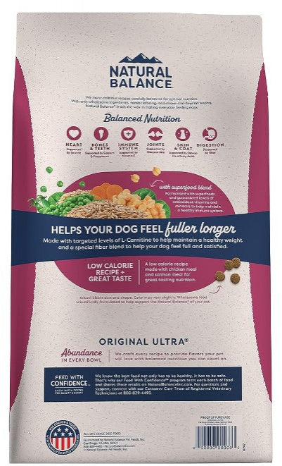Natural Balance Ultra Fat Dog Low Cal Chicken & Salmon Dry Dog Food