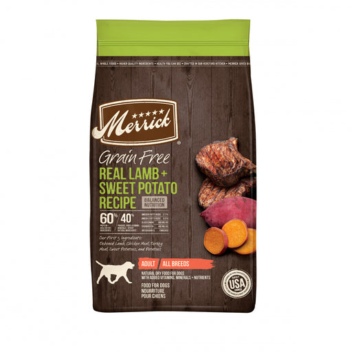 Merrick Premium Grain Free Dry Adult Dog Food Wholesome And Natural Kibble With Real Lamb And Sweet Potato