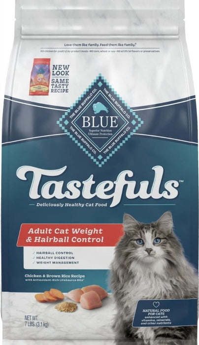 Blue Buffalo Tastefuls Adult Cat Weight & Hairball Control Chicken & Brown Rice Recipe Dry Food