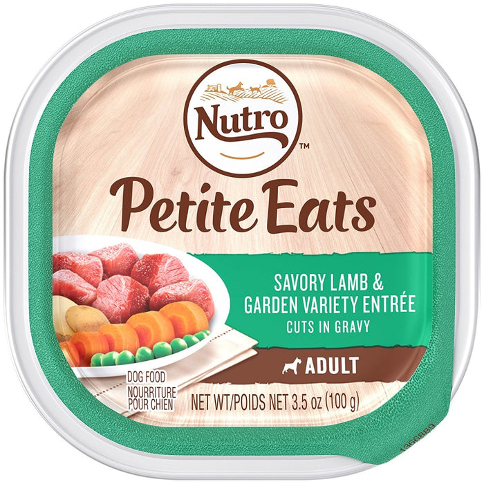 Nutro Small Breed Adult Petite Eats Savory Lamb & Garden Variety Entree Cuts In Gravy Dog Food Trays