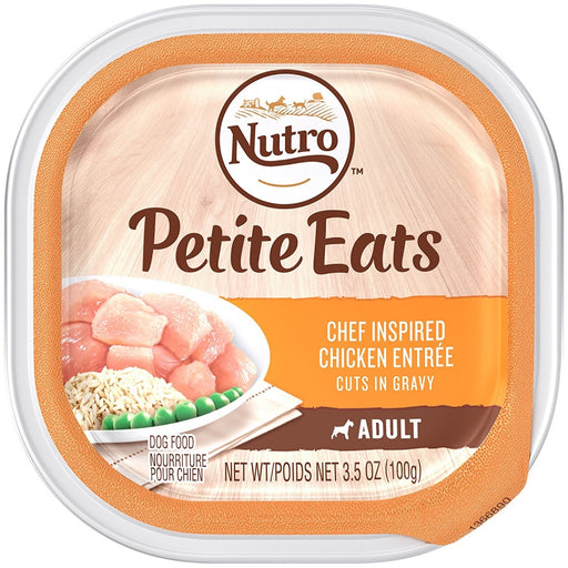 Nutro Small Breed Adult Petite Eats Chef Inspired Chicken Entree Cuts In Gravy Dog Food Trays