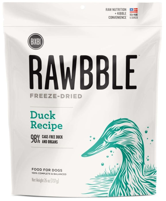 Bixbi Rawbble Freeze Dried Grain Free Duck Recipe for Dogs